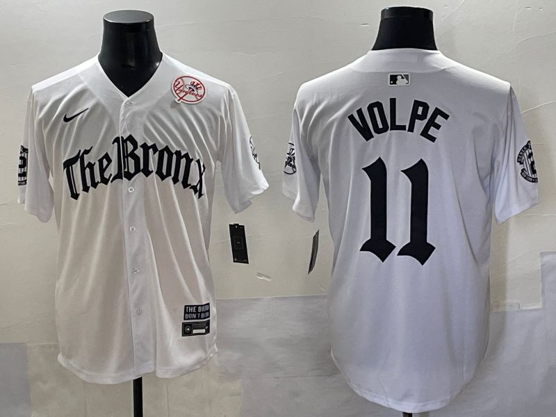 Men 2025 New York Yankees 11 Volpe White Five generations Joint Name Nike MLB Jersey style 6